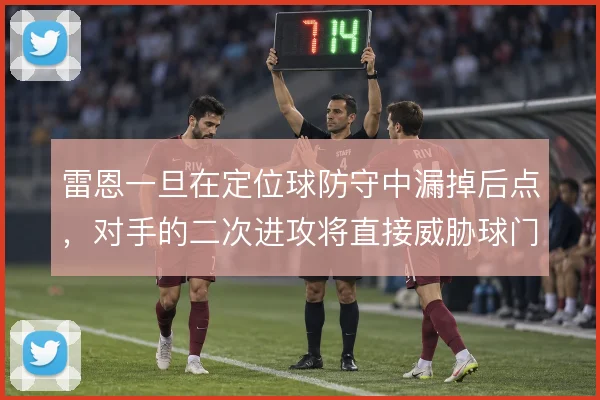 雷恩一旦在定位球防守中漏掉后点，对手的二次进攻将直接威胁球门