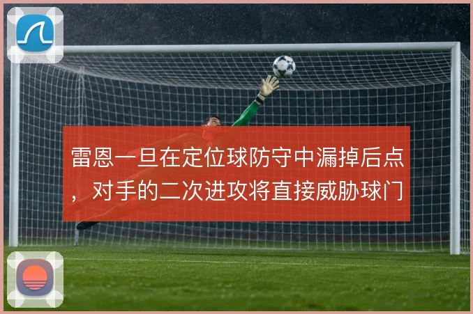 雷恩一旦在定位球防守中漏掉后点，对手的二次进攻将直接威胁球门